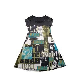 Y2K Tunic Dress Womens Medium Grunge Pop Art Harajuku Streetwear Punk Urbain